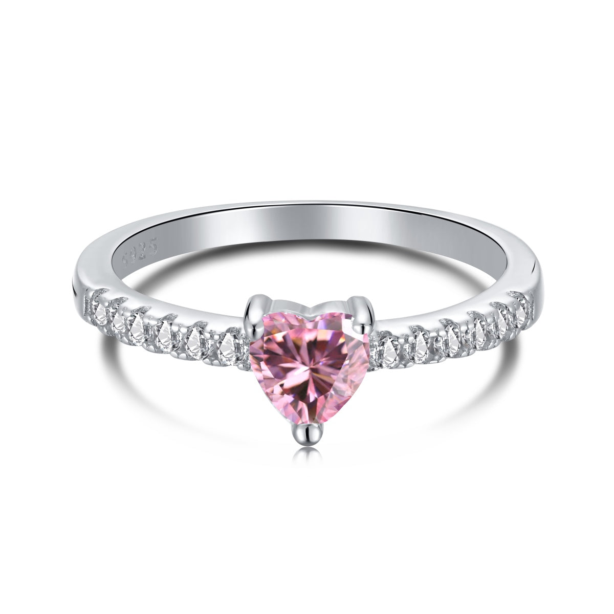 [Lumi Jewels]0.5 Carat CaratEternity Charming Heart Shape Lover Ring