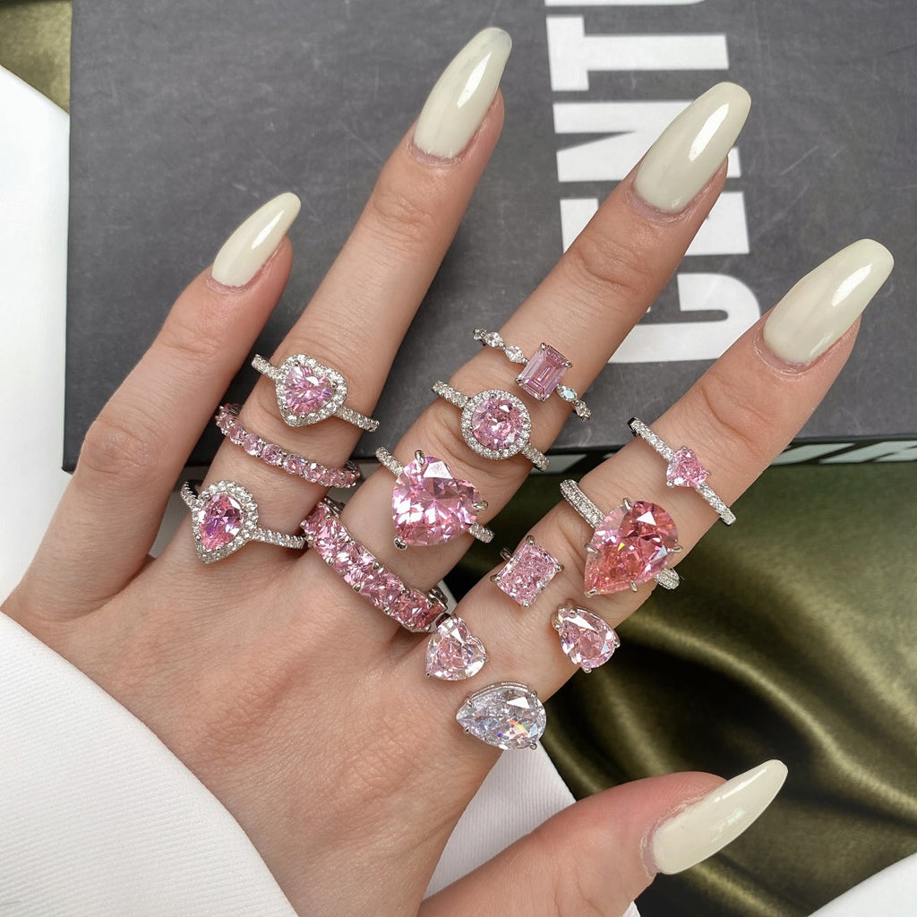 [Lumi Jewels]0.5 Carat CaratEternity Charming Heart Shape Lover Ring
