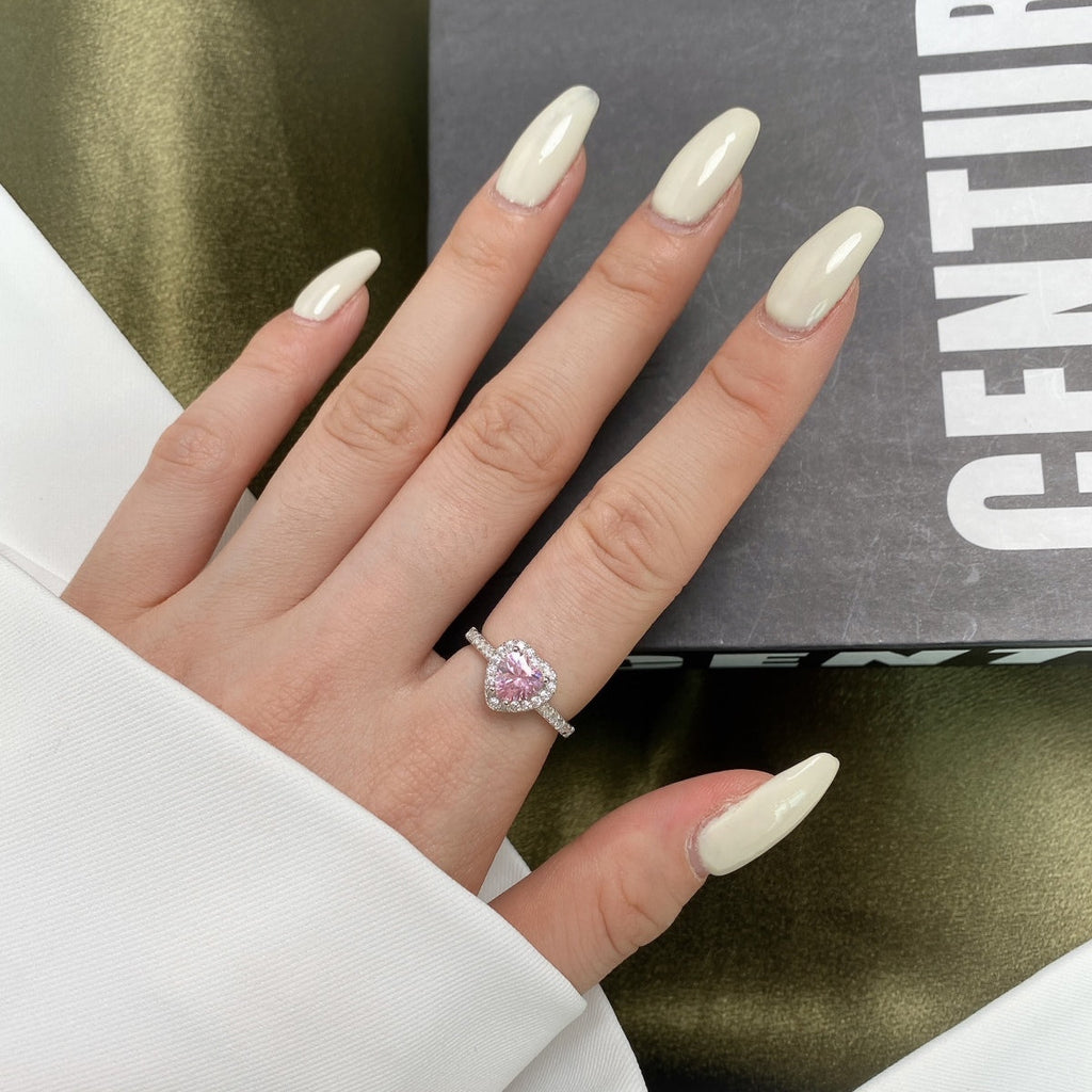 [Lumi Jewels]Eternity Splashy Romantic Heart Shape Lover Ring