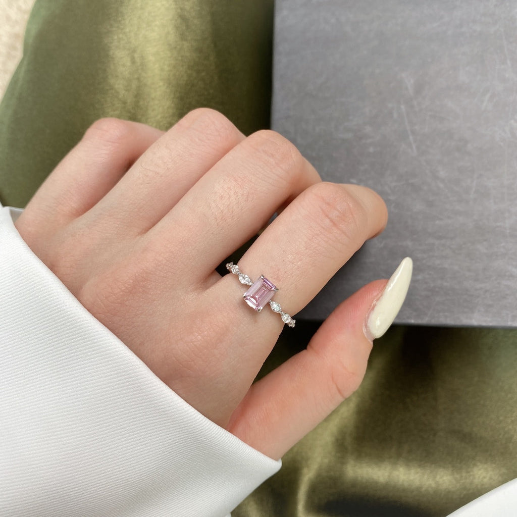 [Lumi Jewels]1.0 Carat Dainty Resplendent Radiant Cut Daily Ring