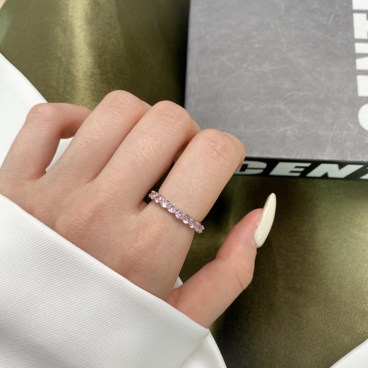 [Lumi Jewels]Sparkling Round Cut Tennis Ring