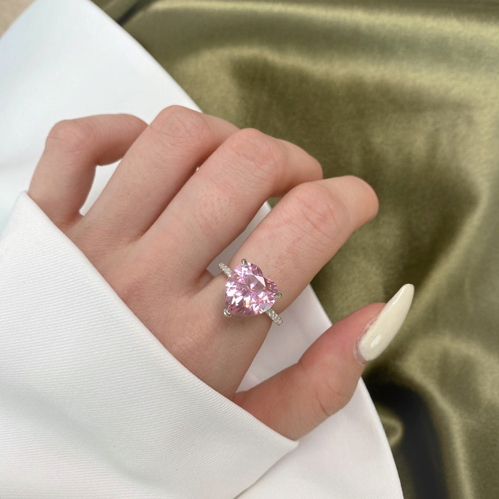 [Lumi Jewels]6.0 Carat Luxurious Sparkling Romantic Heart Cut Lover Ring