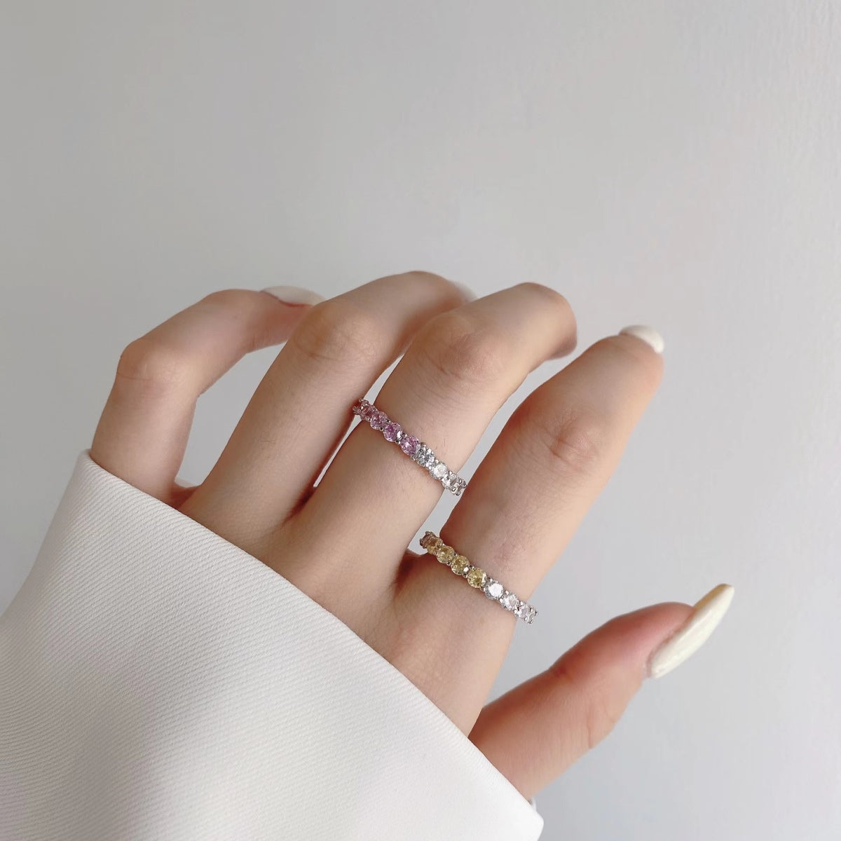 [Lumi Jewels]Sparkling Round Cut Tennis Ring