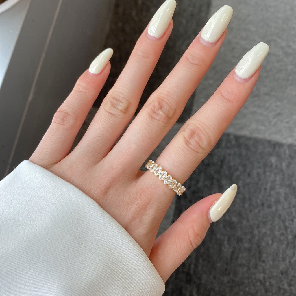 [Lumi Jewels]Ornate Oval Cut Tennis Ring