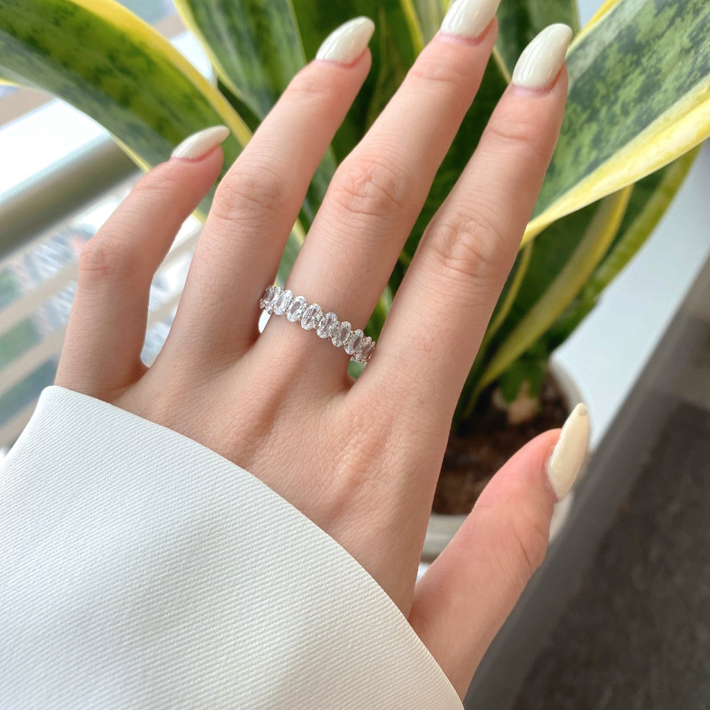 [Lumi Jewels]Ornate Oval Cut Tennis Ring