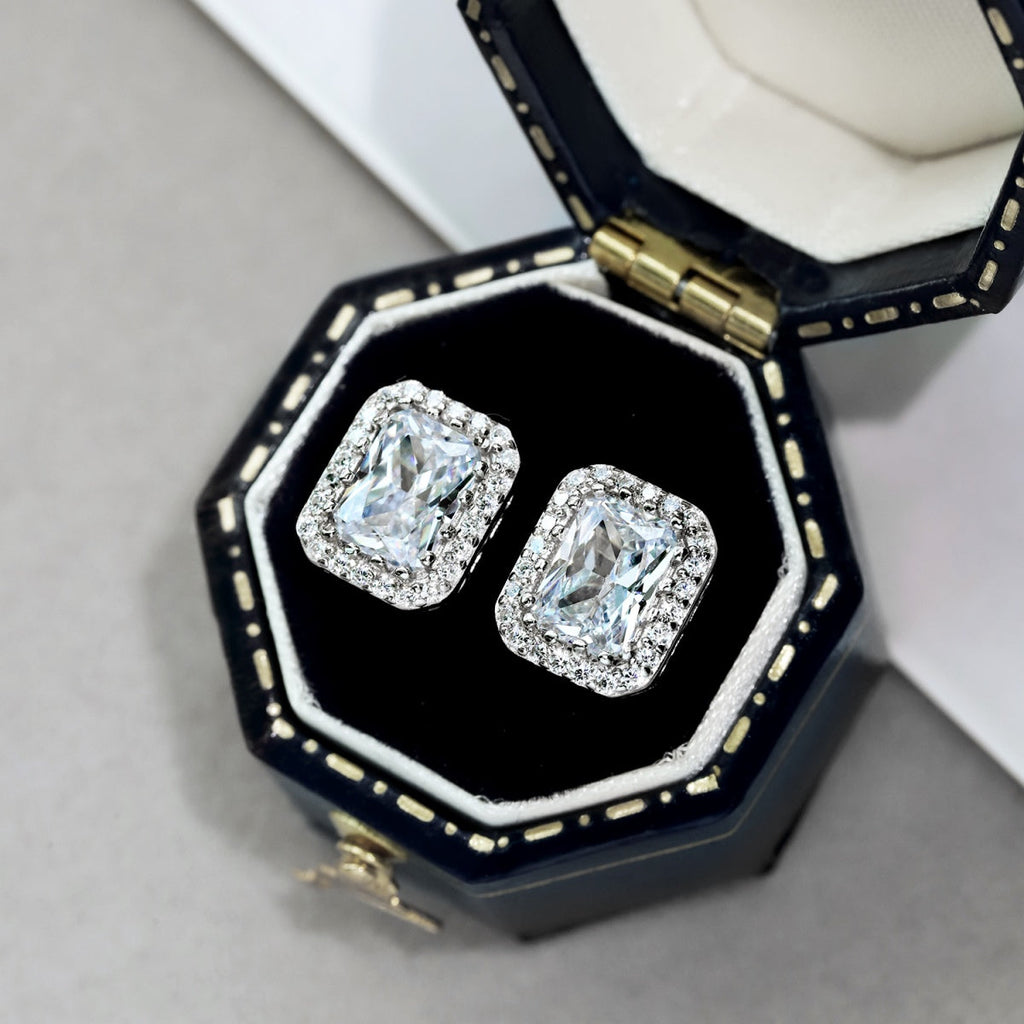 [Lumi Jewels]1.0 Carat Luxurious Dainty Emerald Cut Daily Earrings