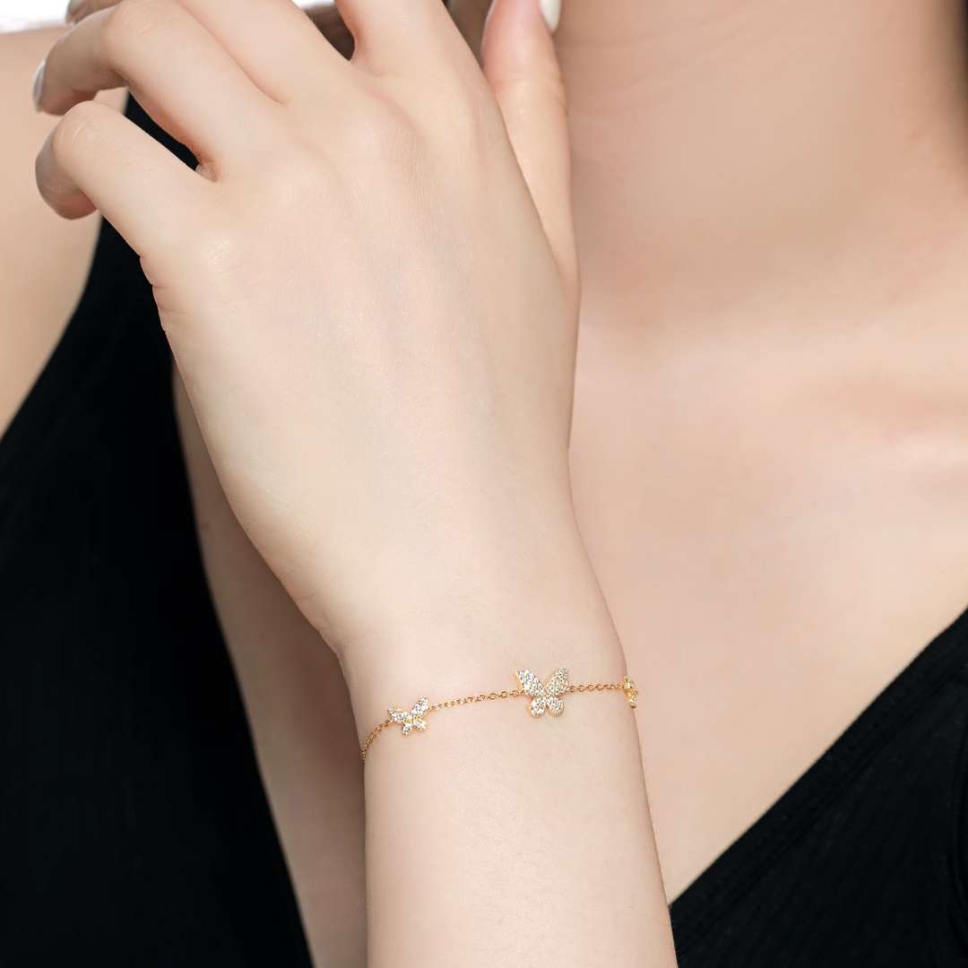 [Lumi Jewels]Delicate Butterfly Pendant Bracelet