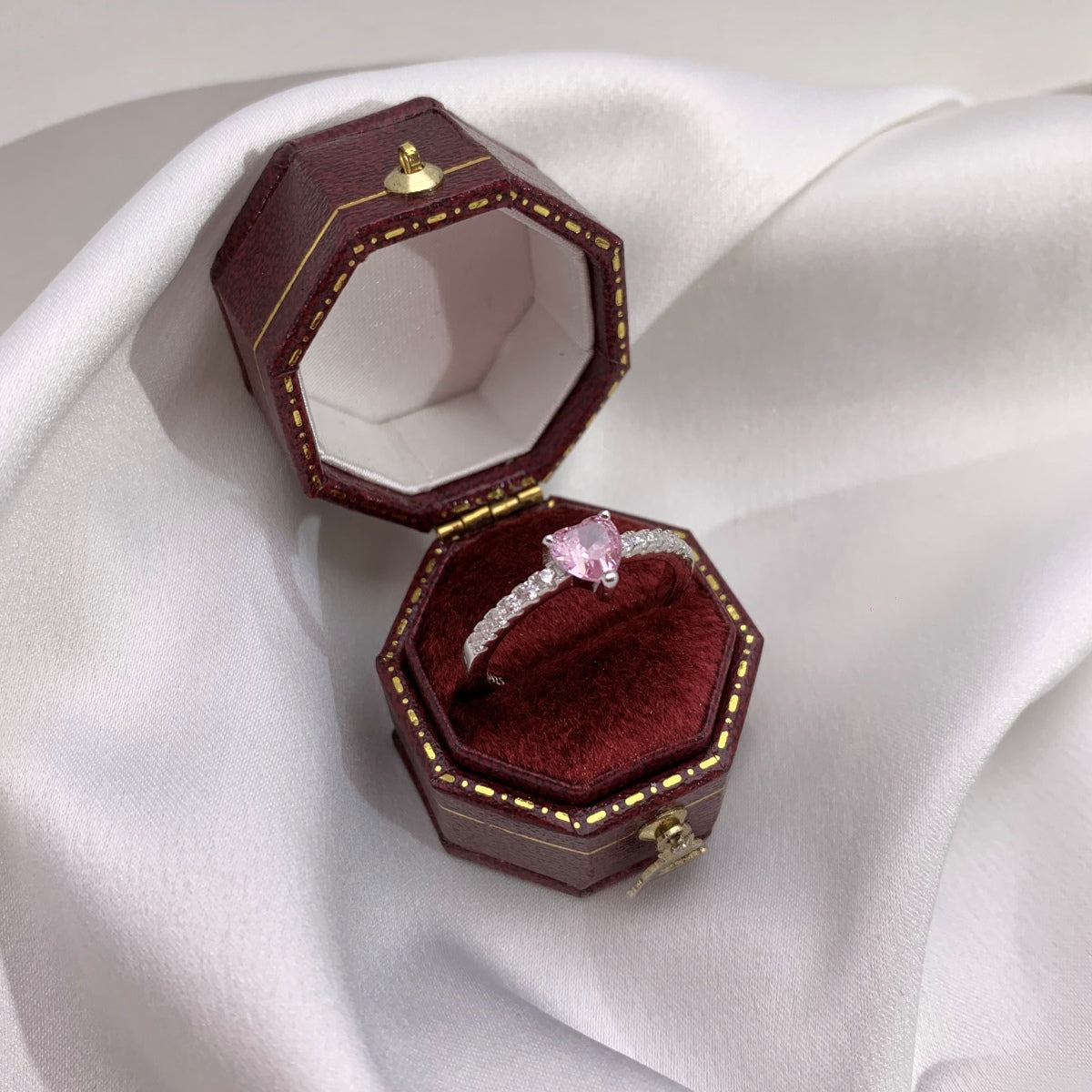 [Lumi Jewels]0.5 Carat CaratEternity Charming Heart Shape Lover Ring