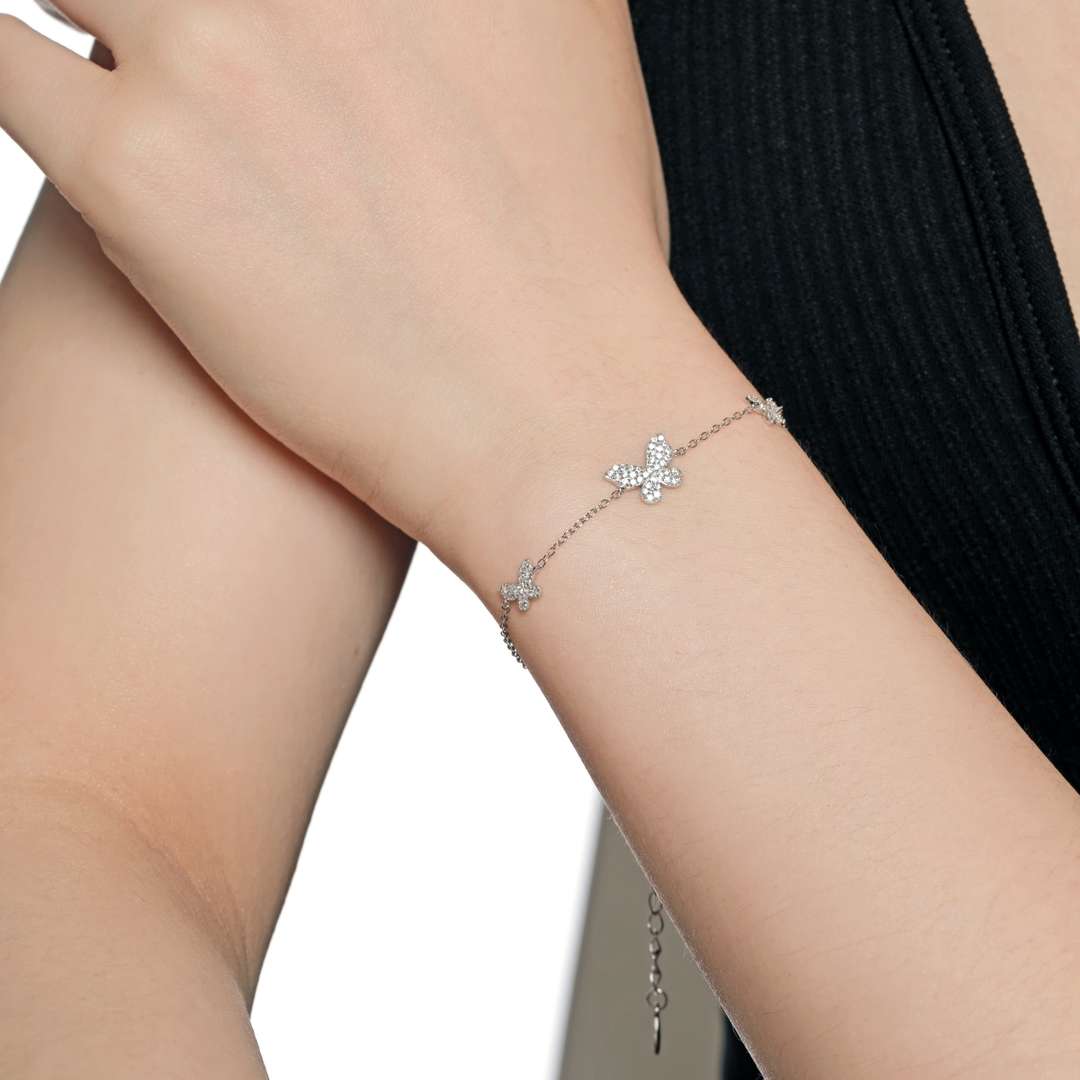 [Lumi Jewels]Delicate Butterfly Pendant Bracelet