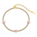 [Lumi Jewels]Sparkling Flower Shape Tennis Bracelet