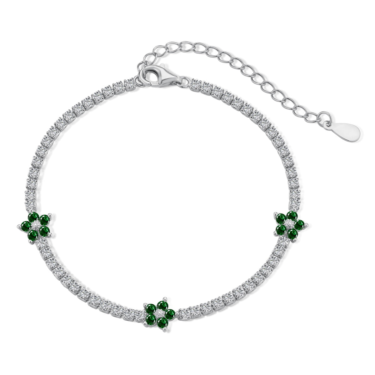 [Lumi Jewels]Sparkling Flower Shape Tennis Bracelet