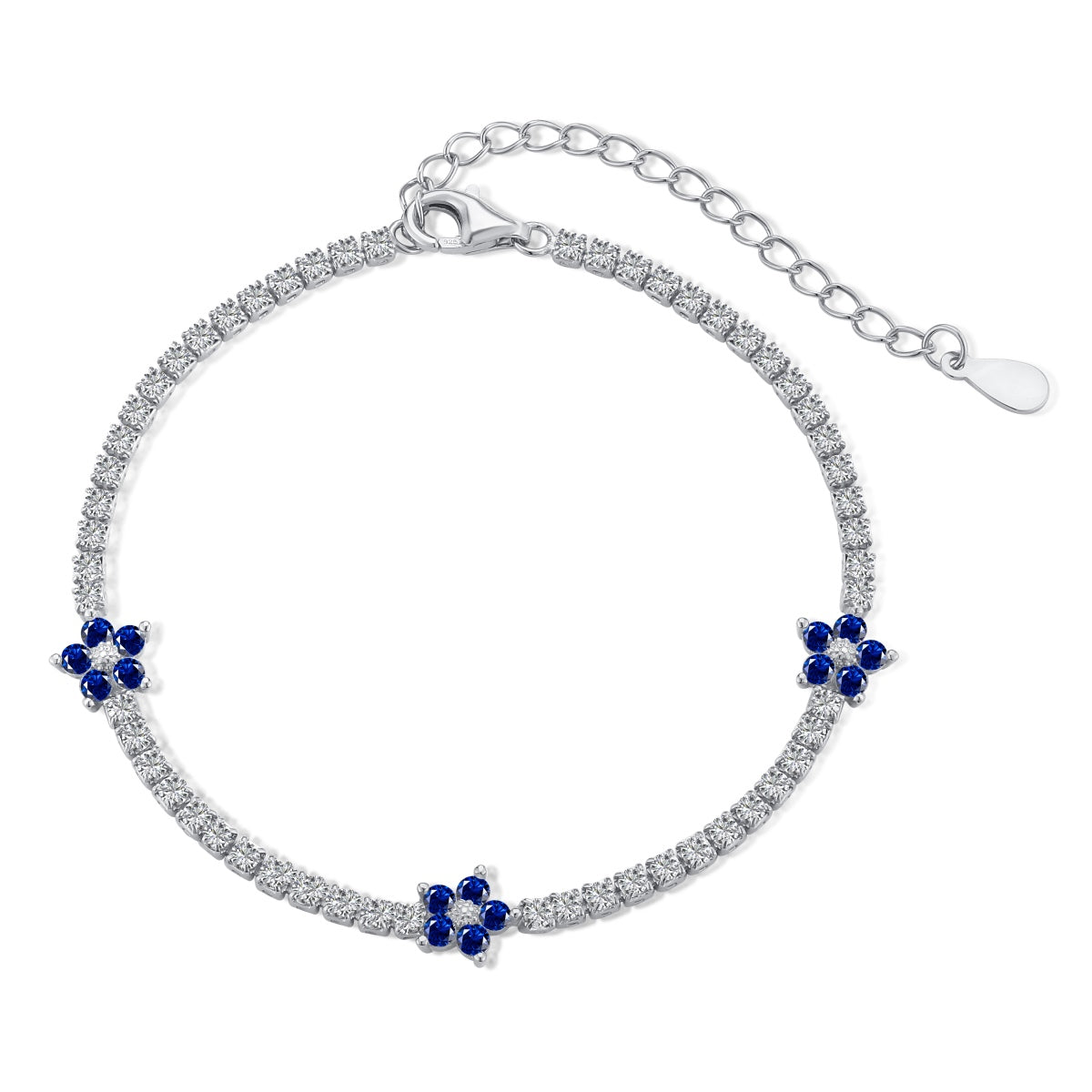 [Lumi Jewels]Sparkling Flower Shape Tennis Bracelet