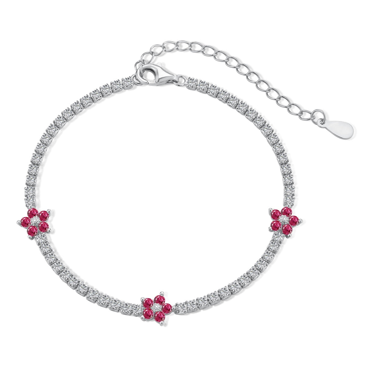 [Lumi Jewels]Sparkling Flower Shape Tennis Bracelet