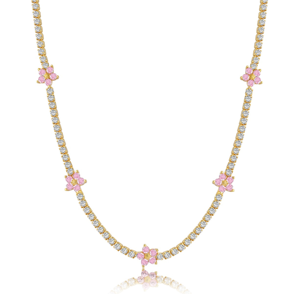 [Lumi Jewels]Luxurious Colorful Flower Tennis Necklace