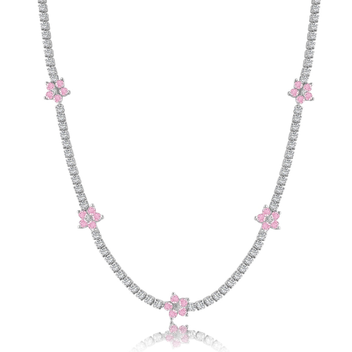 [Lumi Jewels]Luxurious Colorful Flower Tennis Necklace