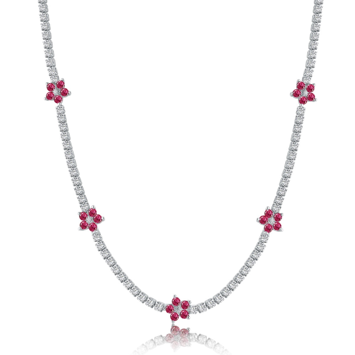 [Lumi Jewels]Luxurious Colorful Flower Tennis Necklace