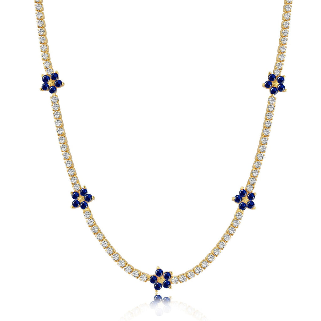[Lumi Jewels]Luxurious Colorful Flower Tennis Necklace
