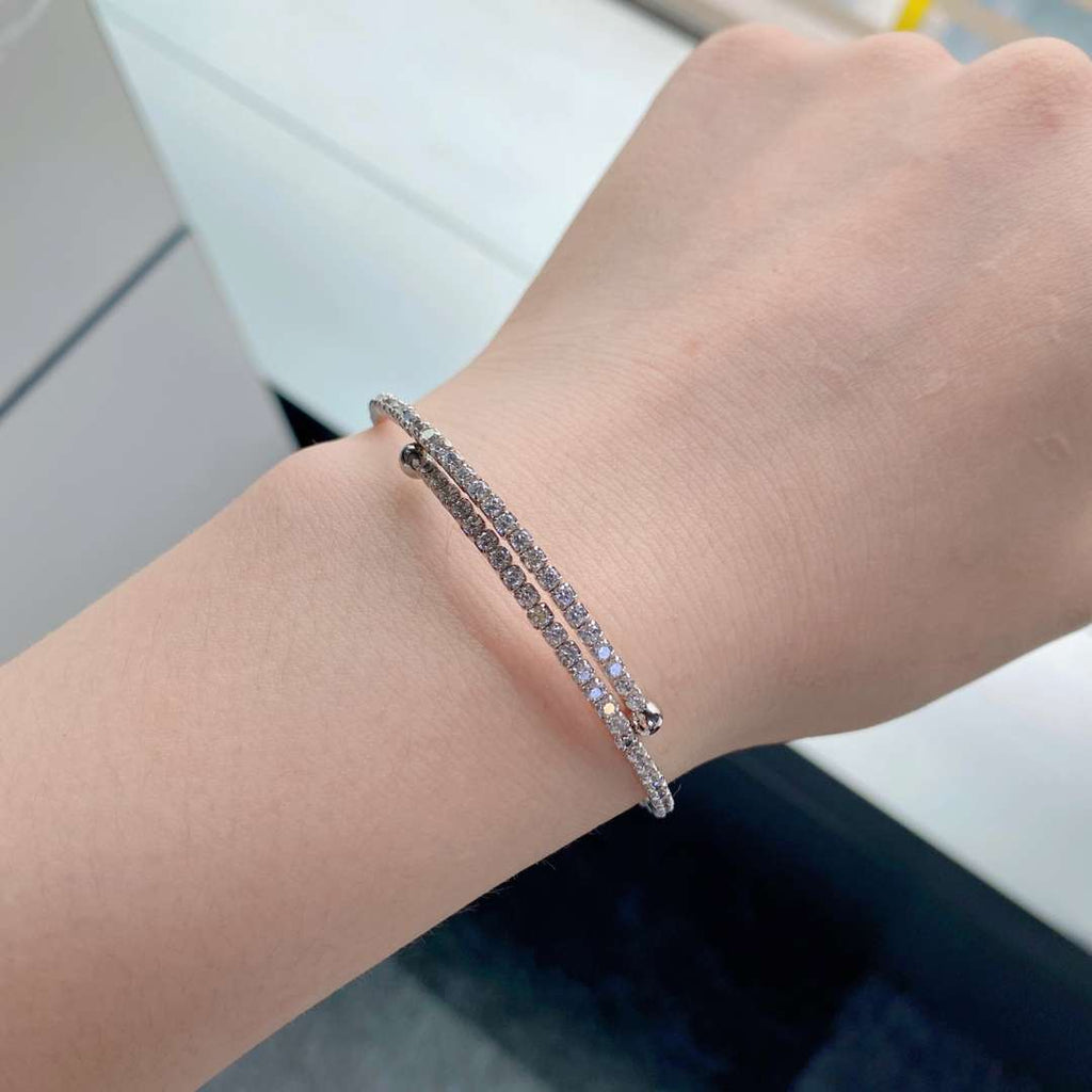 [Lumi Jewels]Row of Diamonds Round Fashion Bracelet