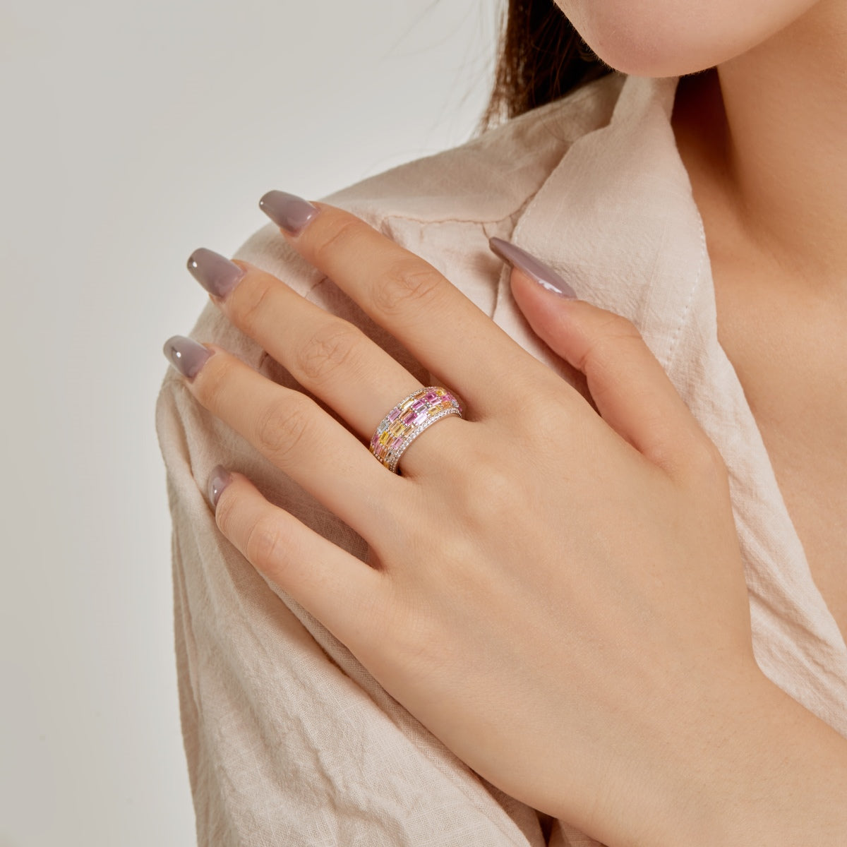 [Lumi Jewels]Radiant Colorful Radiant Cut Daily Ring