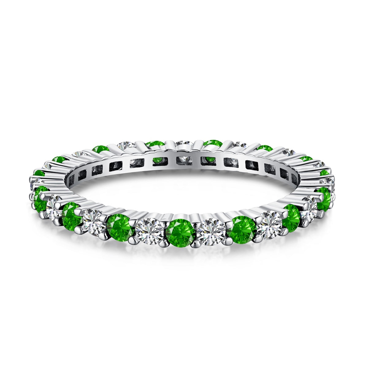 [Lumi Jewels]Exquisite Colorful Round Cut Tennis Ring
