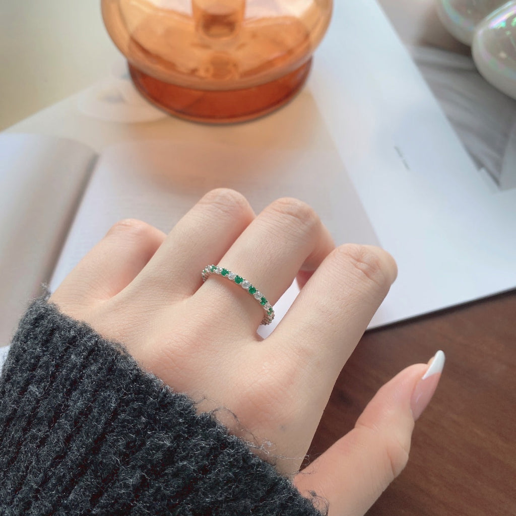 [Lumi Jewels]Exquisite Colorful Round Cut Tennis Ring