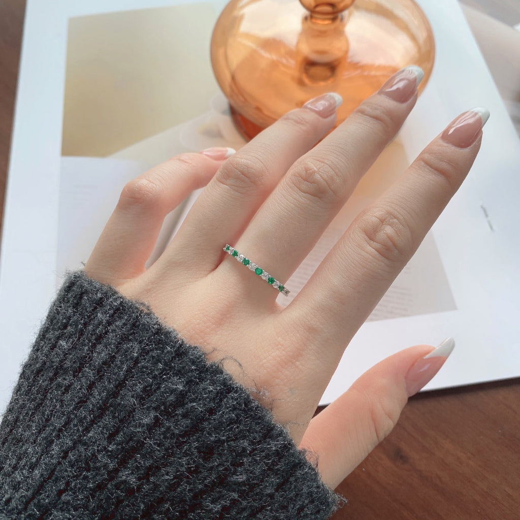 [Lumi Jewels]Exquisite Colorful Round Cut Tennis Ring
