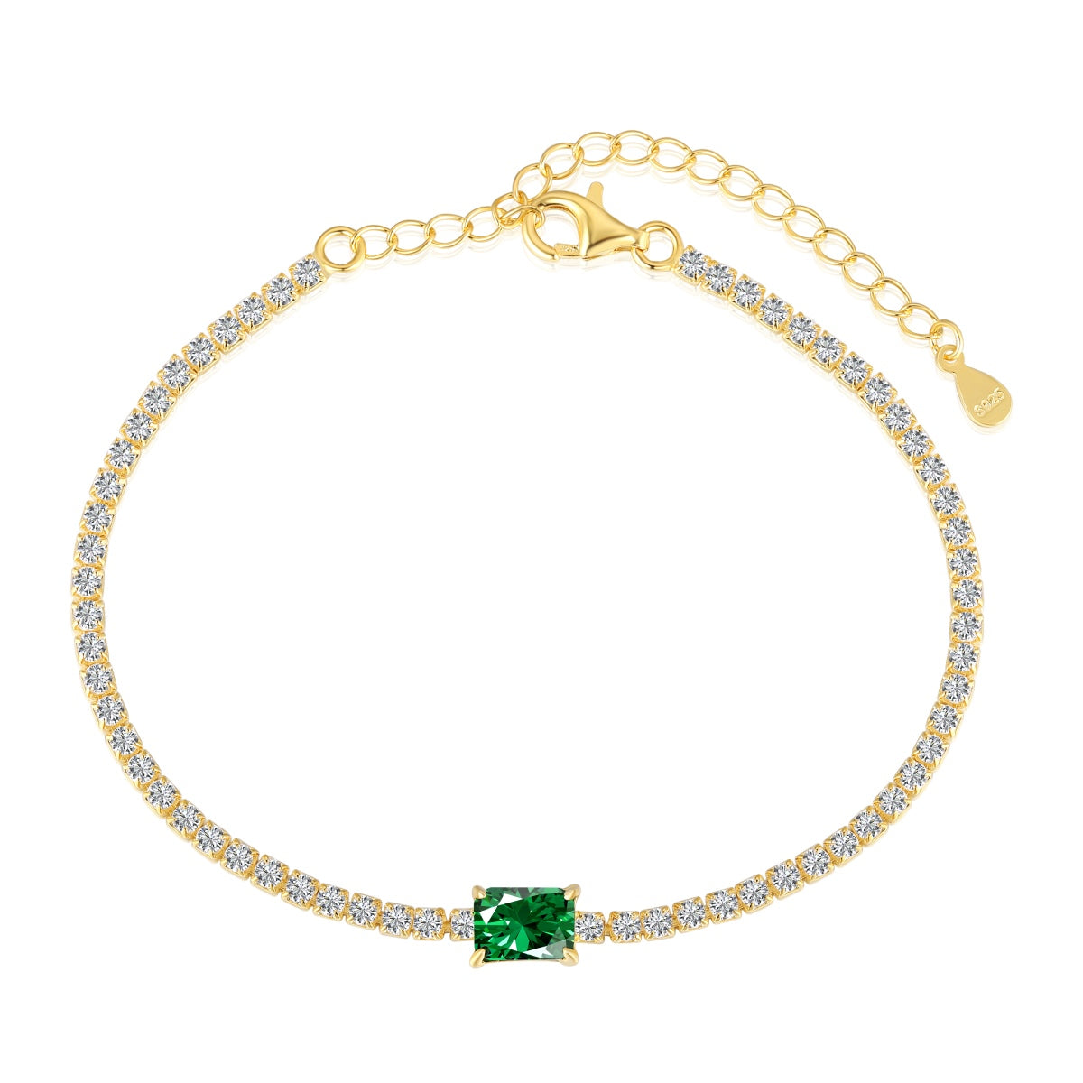 [Lumi Jewels]1.0 Carat Unique Emerald Cut Banquet Bracelet