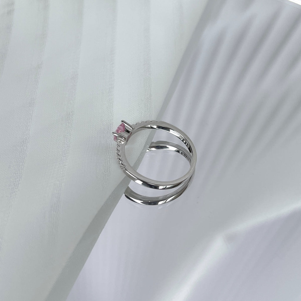 [Lumi Jewels]0.5 Carat CaratEternity Charming Heart Shape Lover Ring