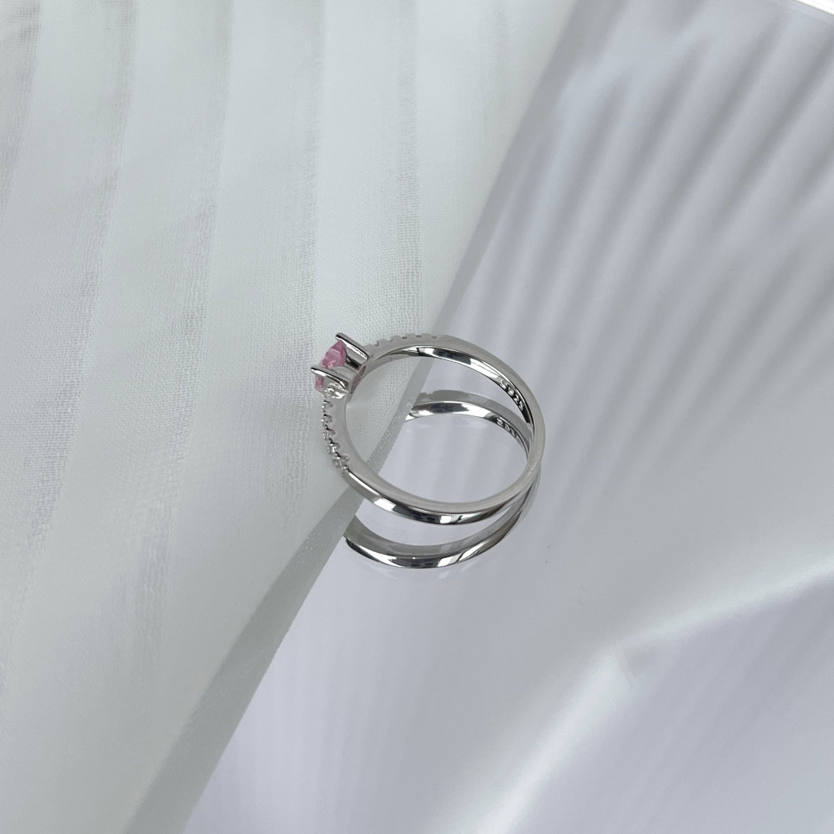 [Lumi Jewels]0.5 Carat CaratEternity Charming Heart Shape Lover Ring