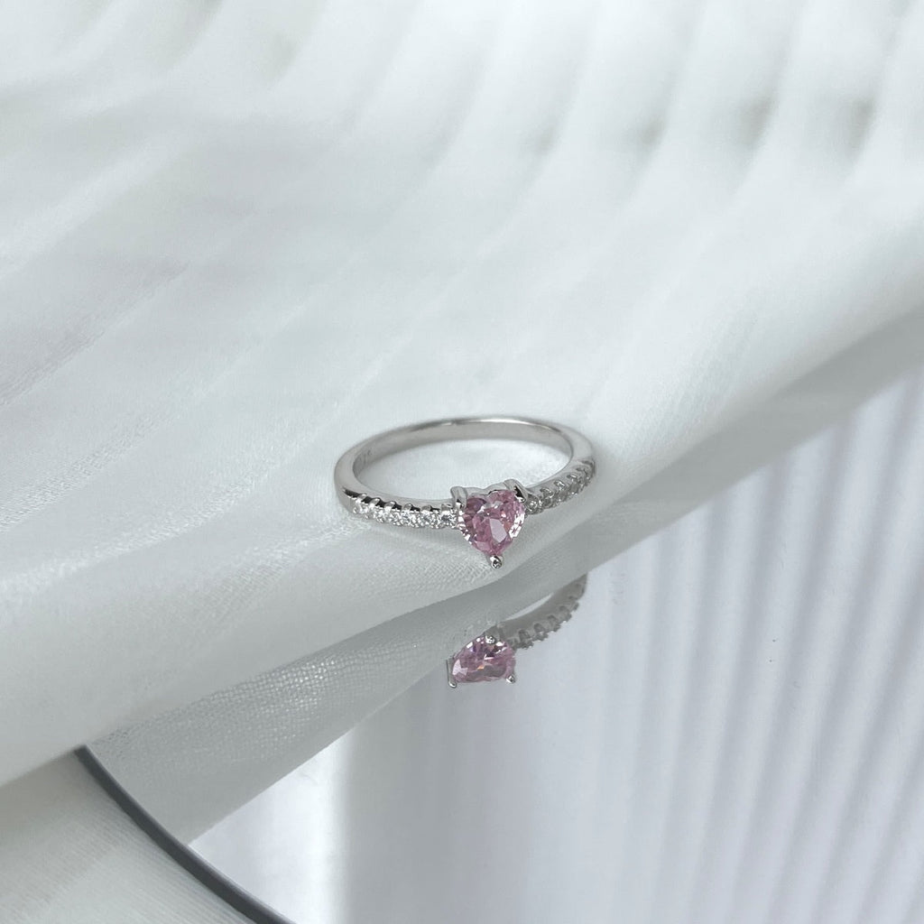 [Lumi Jewels]0.5 Carat CaratEternity Charming Heart Shape Lover Ring