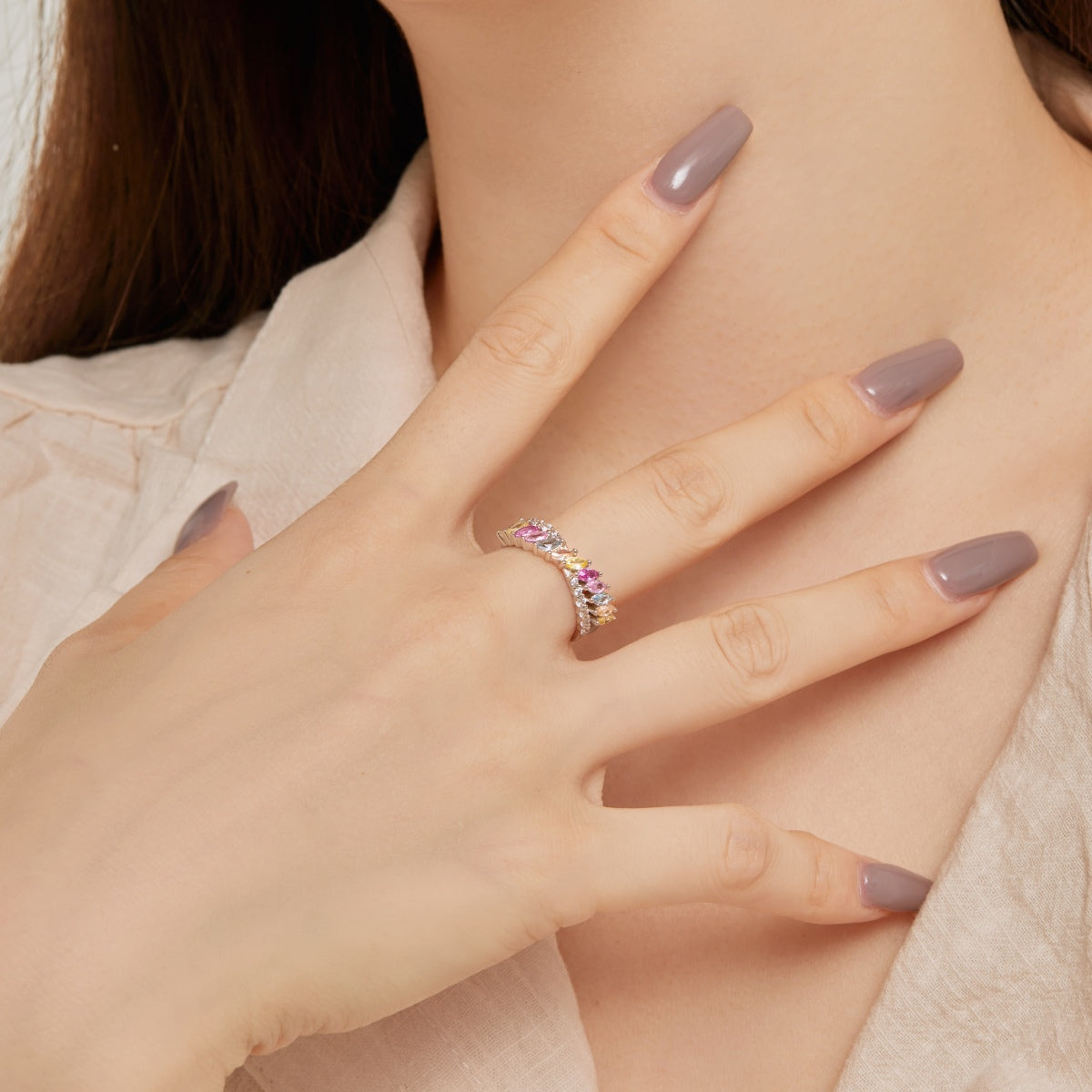 [Lumi Jewels]Unique Colorful Marquise Cut Daily Ring