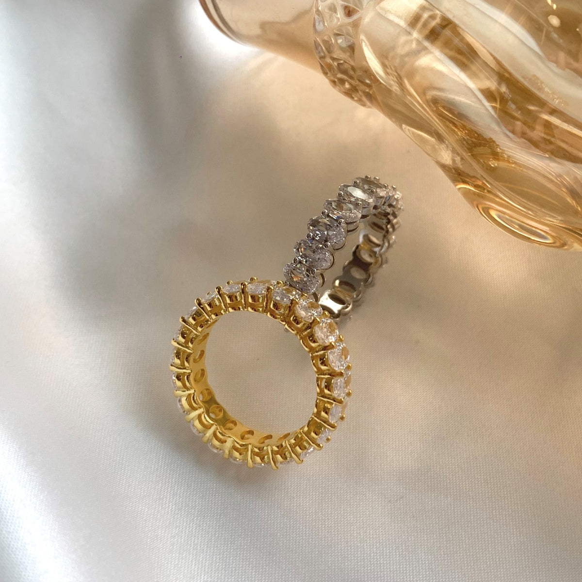 [Lumi Jewels]Ornate Oval Cut Tennis Ring