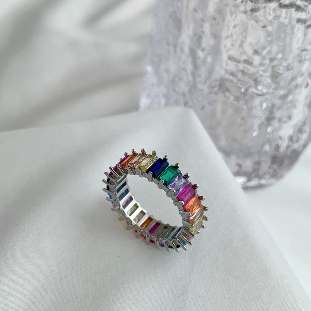 [Lumi Jewels]Unique Colorful Radiant Cut RIng