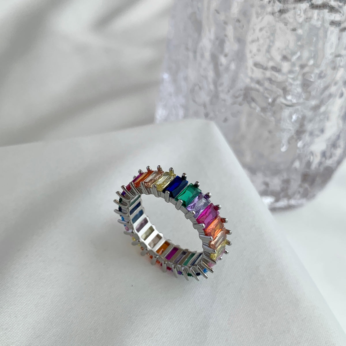 [Lumi Jewels]Unique Colorful Radiant Cut RIng