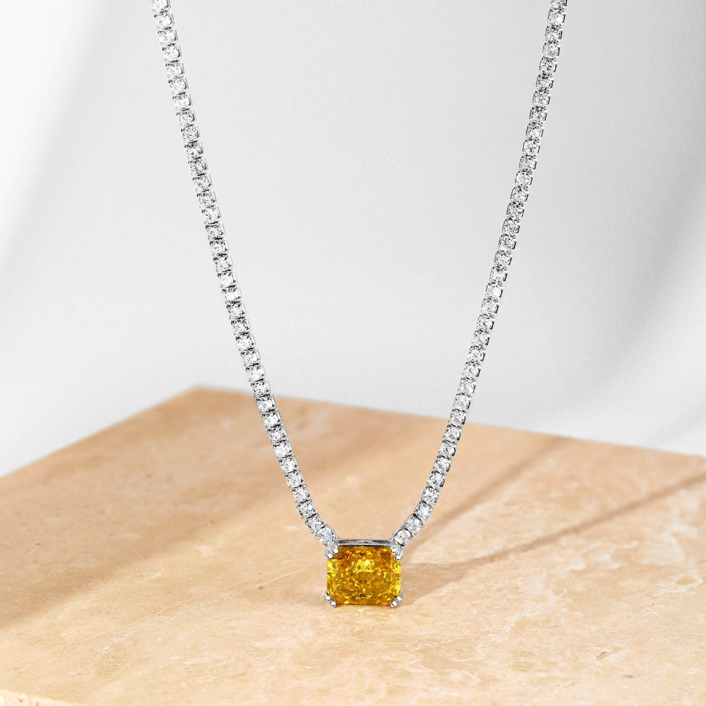 [Lumi Jewels]4.0 Carat Elegant Radiant Cut Necklace
