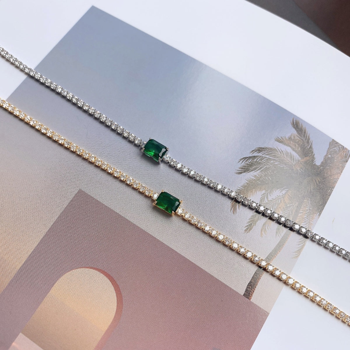 [Lumi Jewels]1.0 Carat Unique Emerald Cut Banquet Bracelet