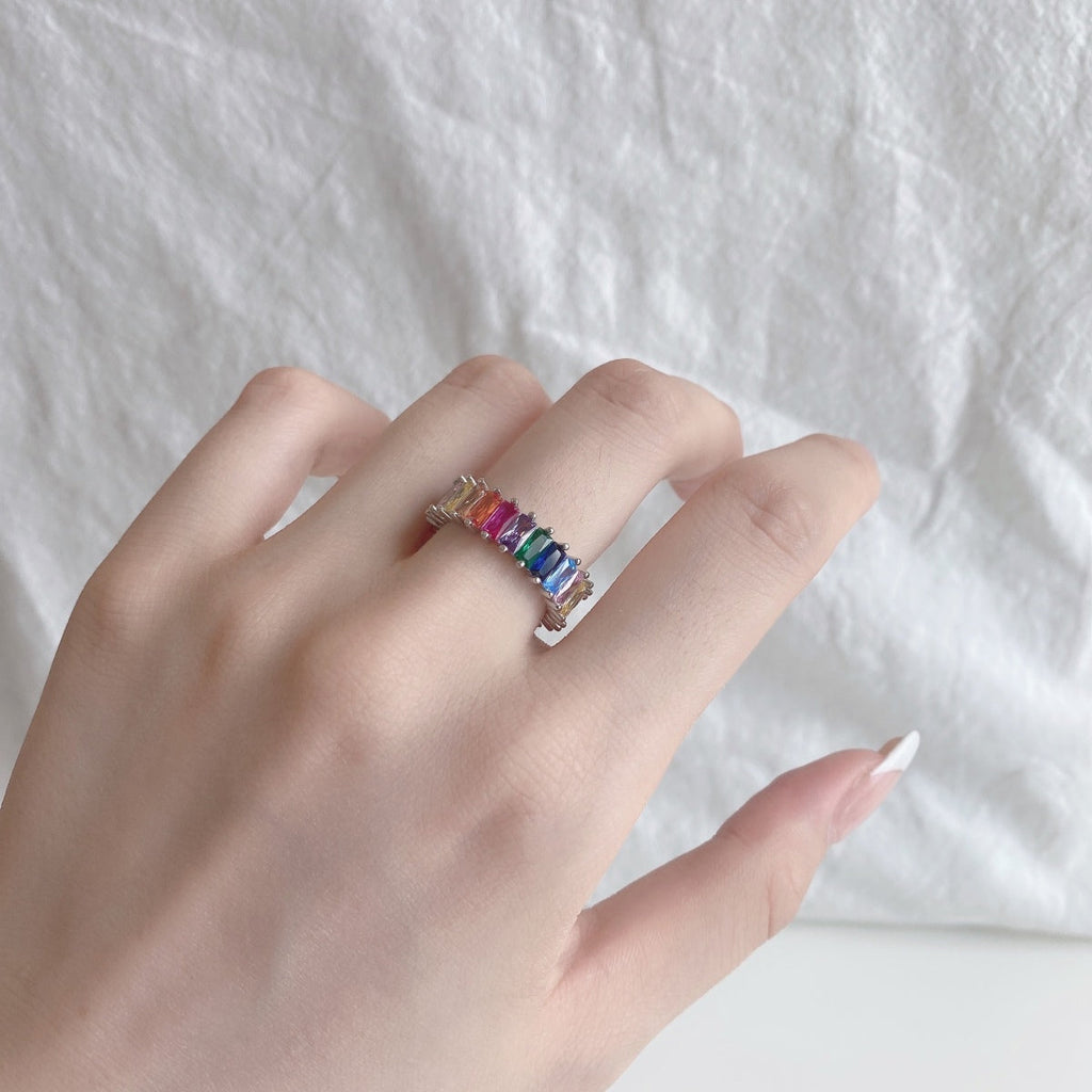 [Lumi Jewels]Unique Colorful Radiant Cut RIng