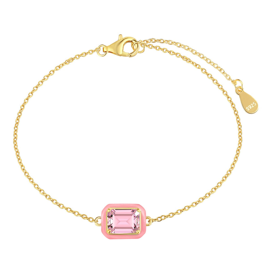 [Lumi Jewels]2.0 Carat Sparkling Colorful Emerald Cut Daily Bracelet