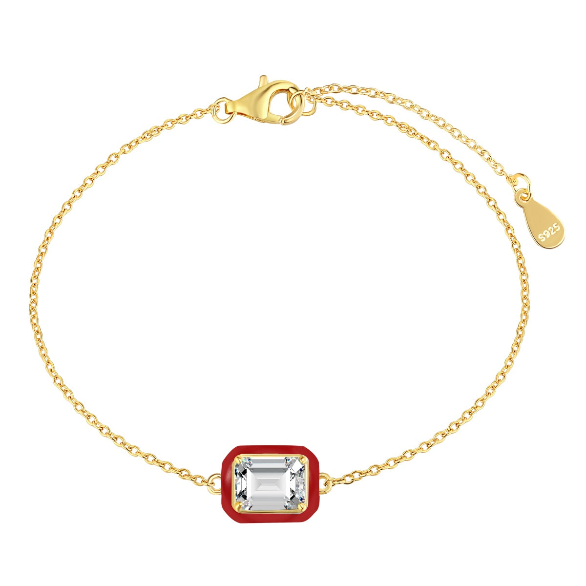[Lumi Jewels]2.0 Carat Sparkling Colorful Emerald Cut Daily Bracelet