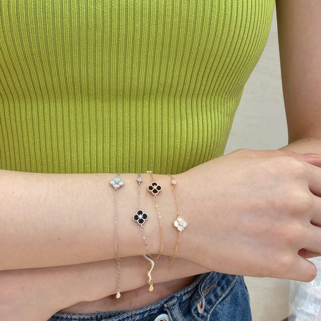 [Lumi Jewels]Delicate Four Leaf Clover Bracelet