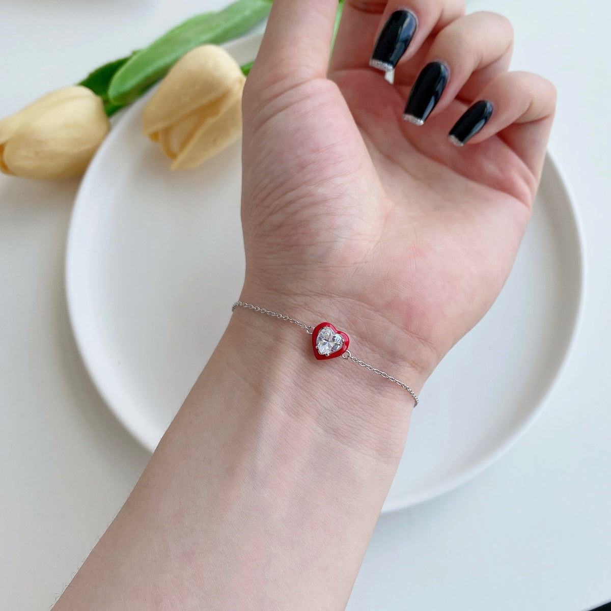 [Lumi Jewels]Sparkling Romantic Heart Shape Lover Bracelet