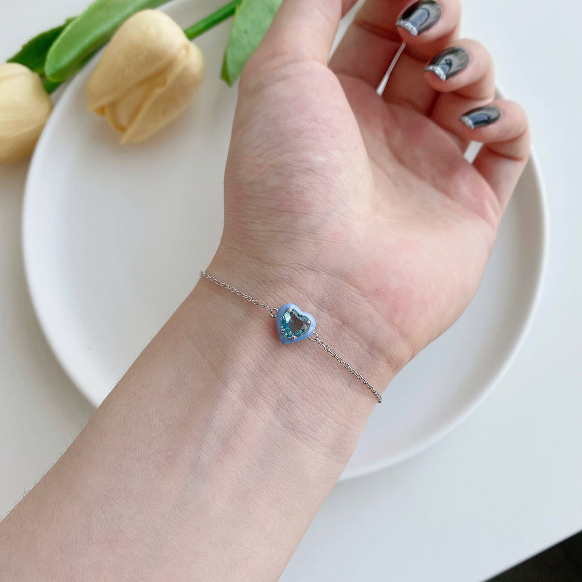 [Lumi Jewels]Sparkling Romantic Heart Shape Lover Bracelet