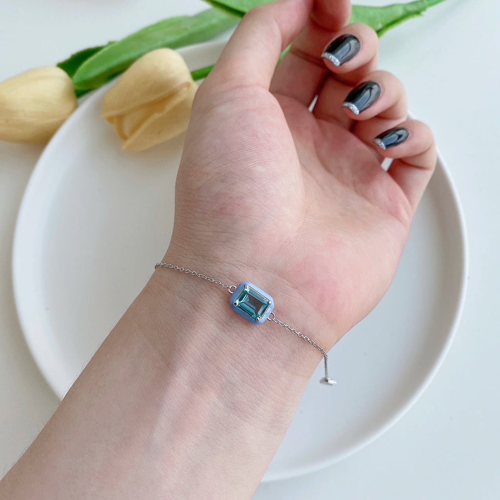 [Lumi Jewels]2.0 Carat Sparkling Colorful Emerald Cut Daily Bracelet
