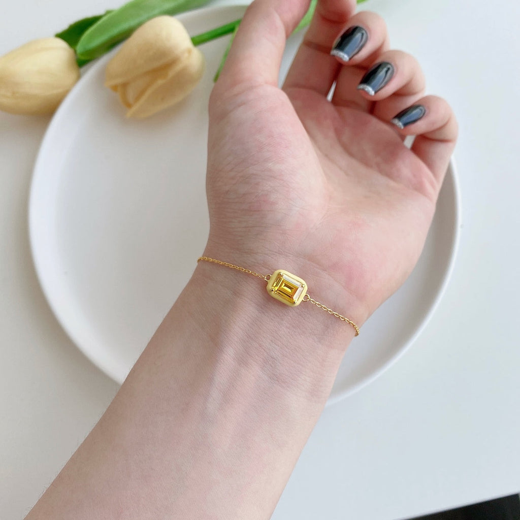 [Lumi Jewels]2.0 Carat Sparkling Colorful Emerald Cut Daily Bracelet