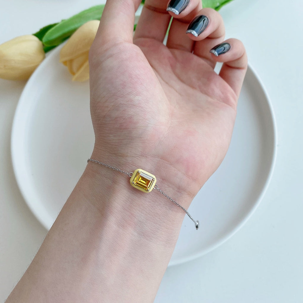 [Lumi Jewels]2.0 Carat Sparkling Colorful Emerald Cut Daily Bracelet