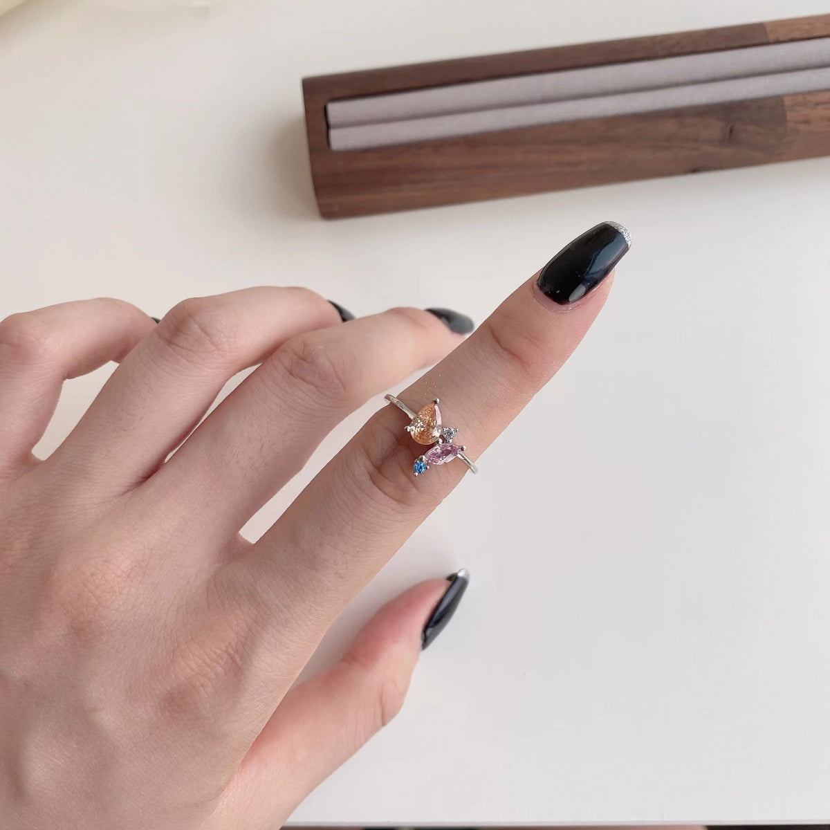 [Lumi Jewels]Radiant Colorful Multi Cut Daily Ring