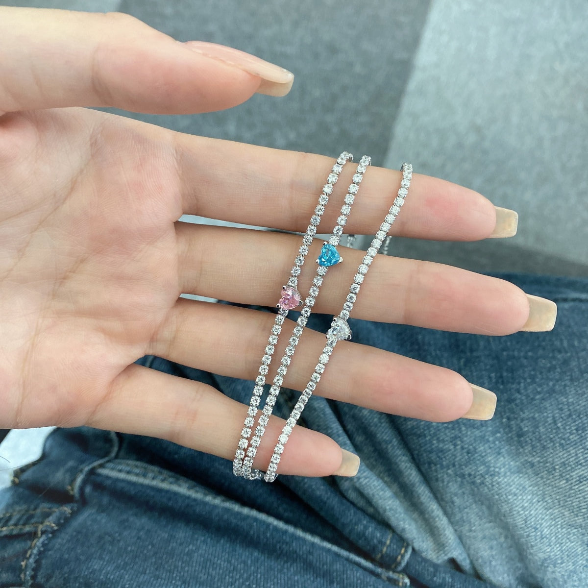 [Lumi Jewels]0.5 Carat Elegant Romantic Heart Shape Lover Bracelet