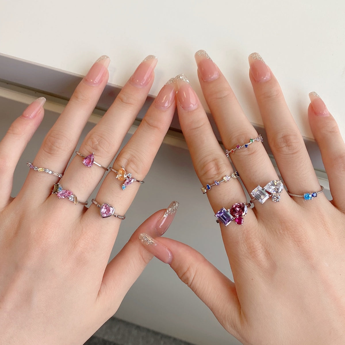 [Lumi Jewels]Radiant Colorful Round Cut Daily Ring