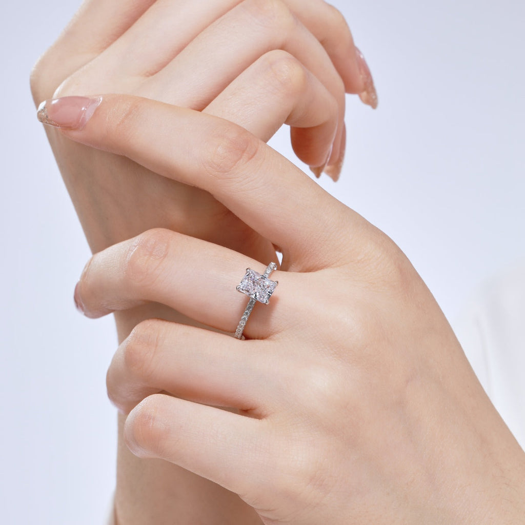 [Lumi Jewels]2.0 Carat Dazzling Sparkling Radiant Cut Party Ring