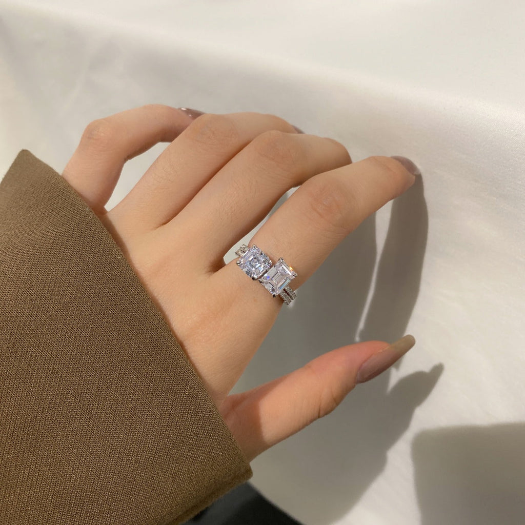 [Lumi Jewels]2.0 Carat Scintillating Ornate Radiant Cut Party Ring
